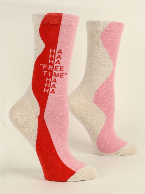 Image of Ha Ha Ha Free Time Ha Ha Ha W-Crew Socks BLUEQ